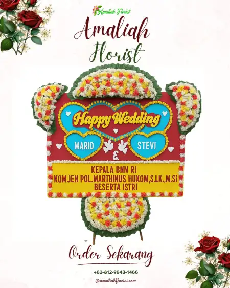 Papan Bunga Pernikahan Karang Bahagia